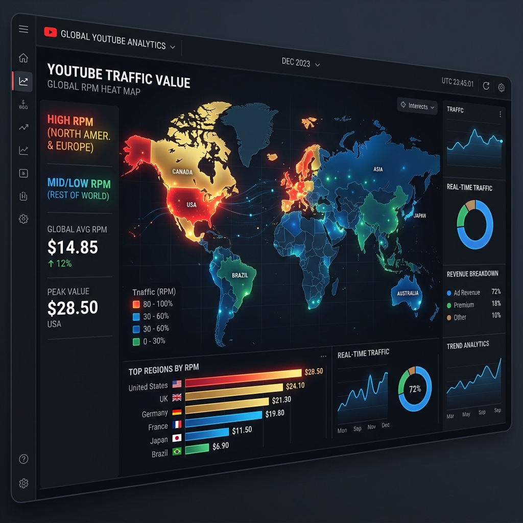 Website traffic benchmarks chart with industry comparisons