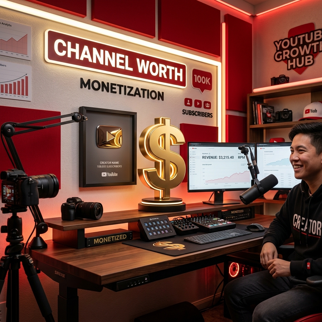 YouTube Studio and Gold Dollar Sign